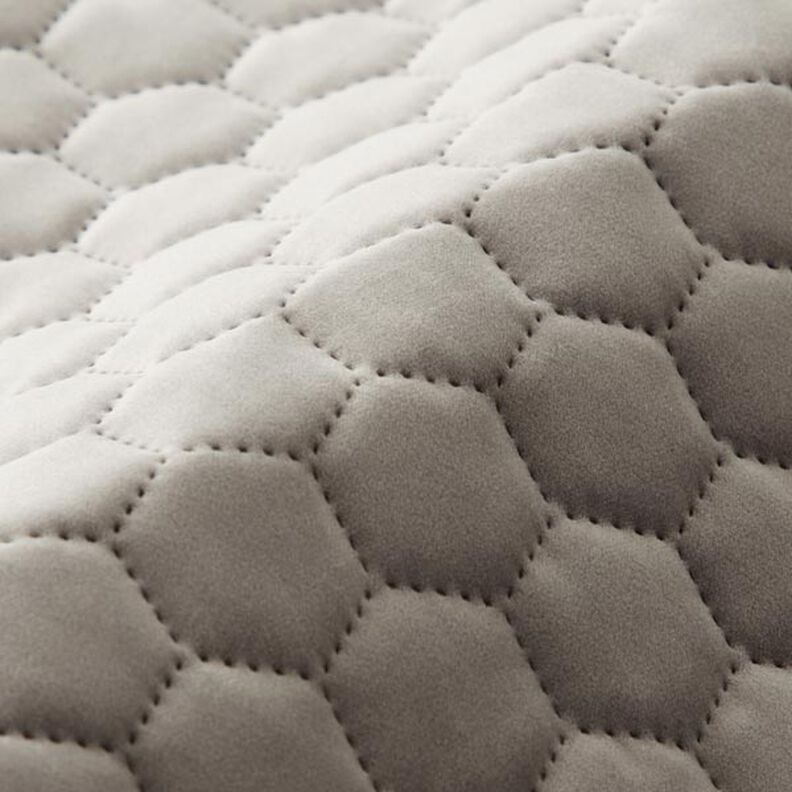 Polsterstof quiltet fløjl vokstavle – grå,  image number 2