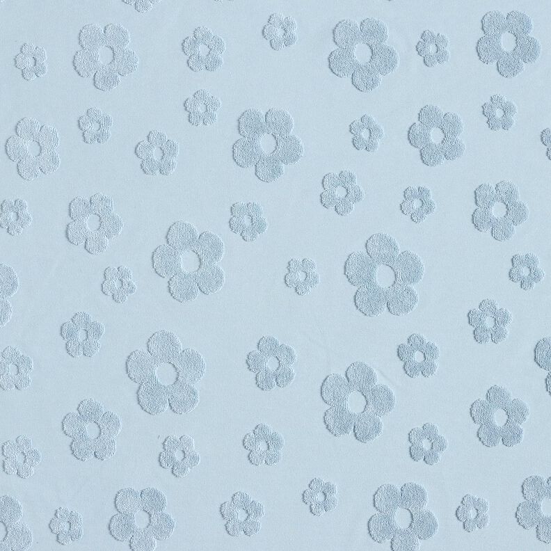 frottéjersey blomster – sølvblå,  image number 1