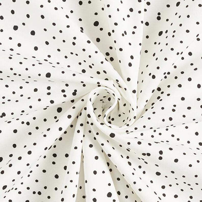 Bomuldsjersey uregelmæssige prikker – hvid,  image number 3