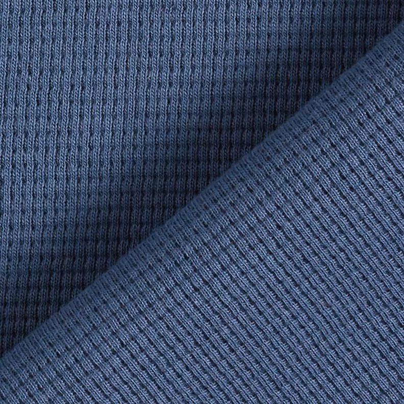 Mini Vaffeljersey af bomuld ensfarvet – jeansblå,  image number 4