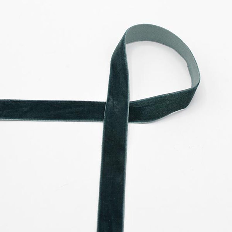 Fløjlsbånd [15 mm] – mørkegrøn,  image number 1
