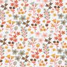 Bomuldsstof Cretonne fine blomster – orange/hvid,  thumbnail number 1