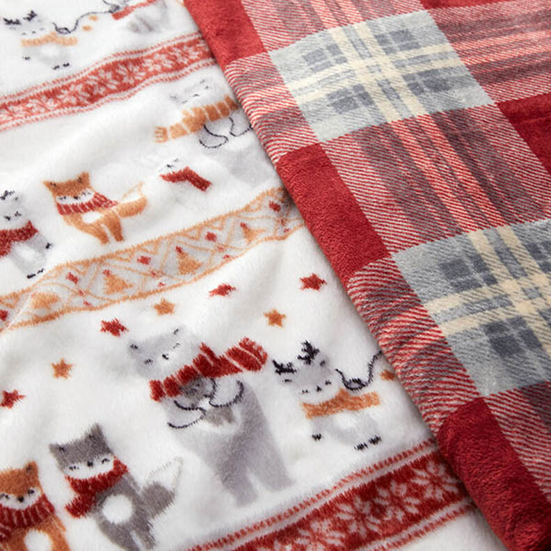 Hyggefleece tern – karminrød/lysegrå,  image number 5