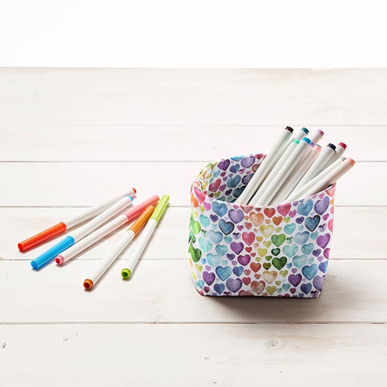 Bomuldsstof poplin Hjerter,  image number 5