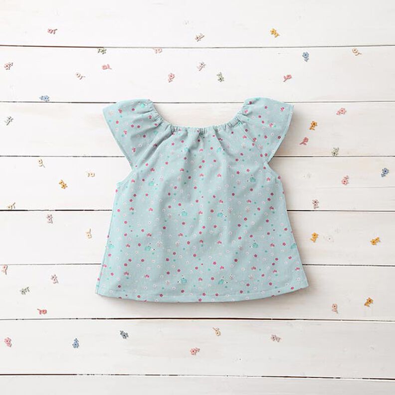 Poplin pindsvin og svampe – babyblue,  image number 6