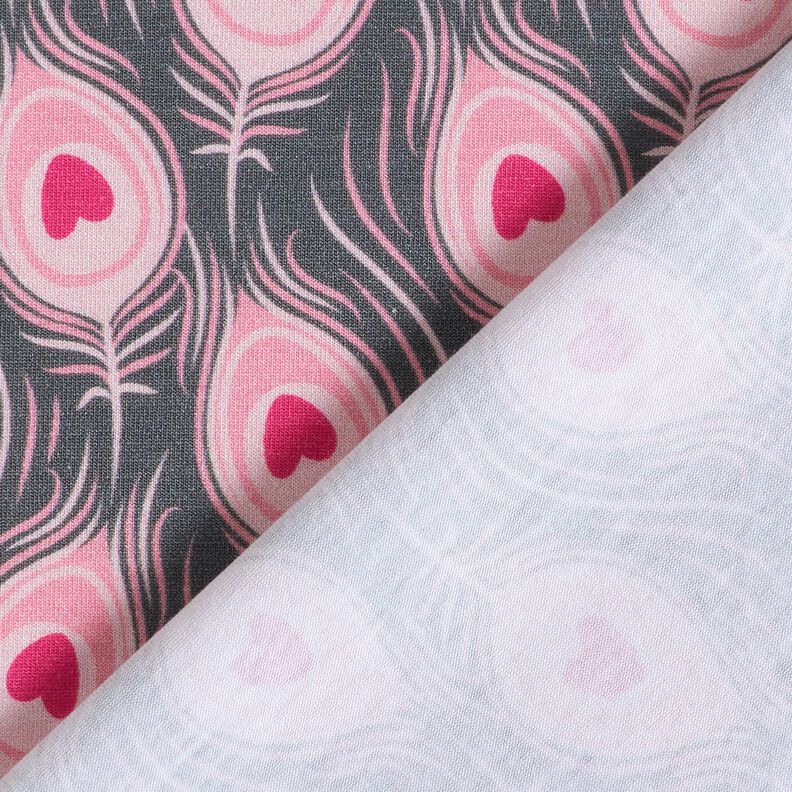 Bomuldsjersey Pavo | Stoff&Liebe – skiffergrå/intens pink,  image number 4