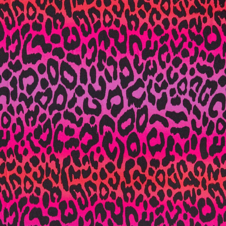 French Terry Sommersweat Farveforløb leopard Digitaltryk | by Poppy – purpur/ildrød,  image number 1