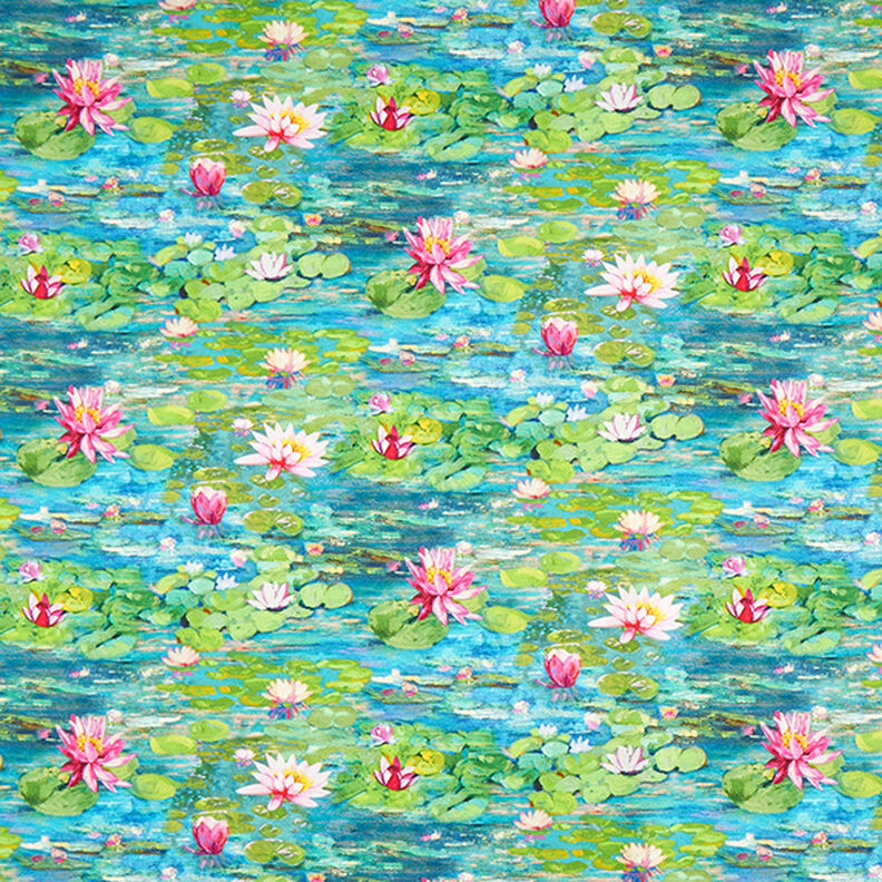 Dekorationsstof digitaltryk Monet – azur,  image number 1
