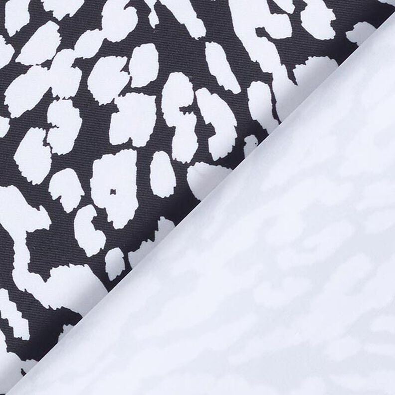 Badetøjsstof Leopardmønster – hvid/sort,  image number 4
