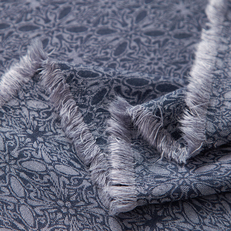 Stretchjacquard ornamenter – jeansblå,  image number 5
