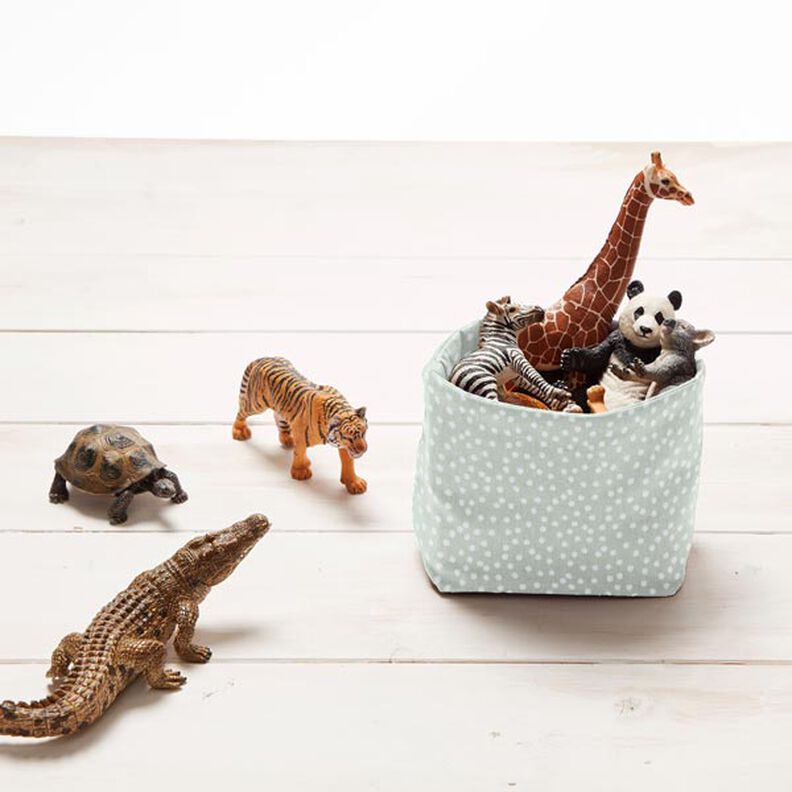 Bomuldsstof Cretonne uregelmæssige prikker – pastelgrøn,  image number 7