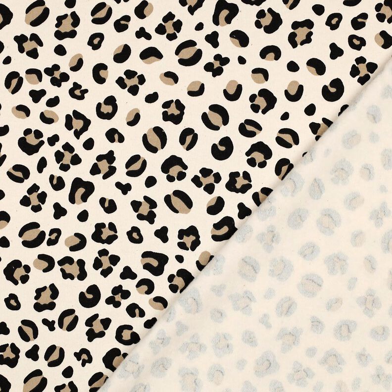 Sweatshirt lodden leopardtryk | Poppy Fabrics – creme/anemone,  image number 4