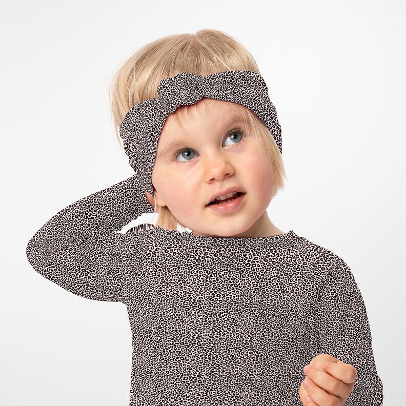 Bomuldsjersey Mini Leo-print – lys rosa/sort,  image number 6