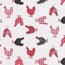 Bomuldsstof Cretonne Høns – uldhvid/chili,  thumbnail number 1
