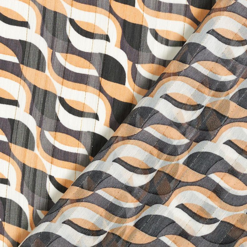 Chiffon B&oslash;lger og burnout-striber med Glitter &ndash; beige/hvid,  image number 4