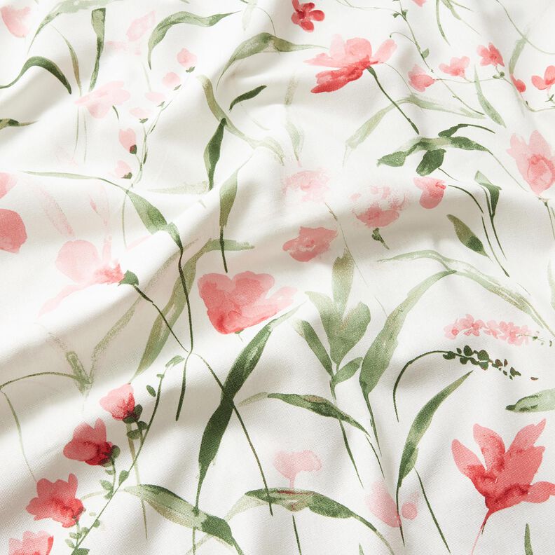 Dekorationsstof Halvpanama fresier – elfenben/lys rosa,  image number 2