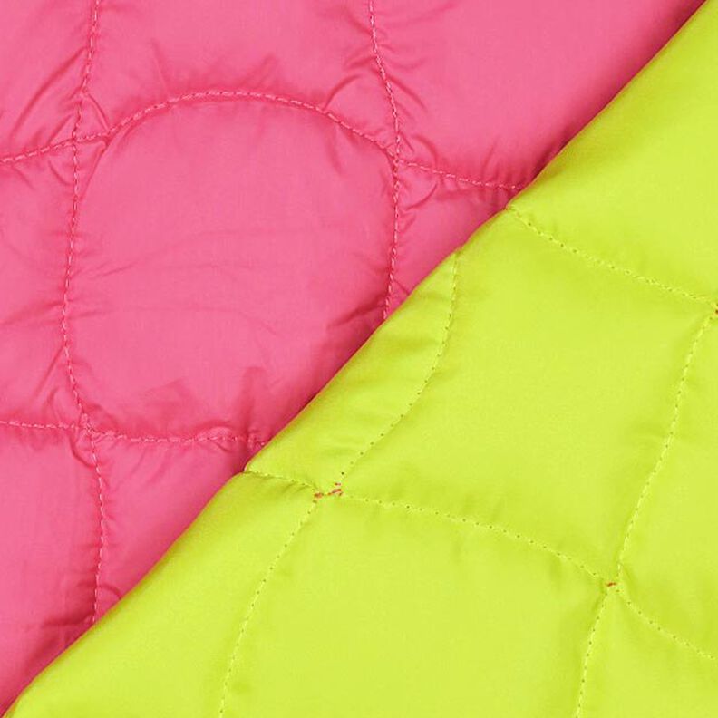 Quiltstof bølgemønstrede firkanter – neonpink/neongul,  image number 4