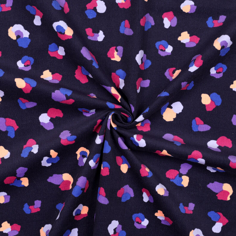 Babyfløjl farverige leopardpletter | Poppy Fabrics – marineblå,  image number 3
