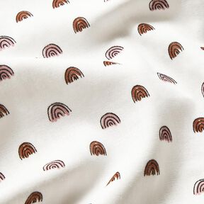 Musselin sm&aring; regnbuer, glat &ndash; elfenben/rosa, 