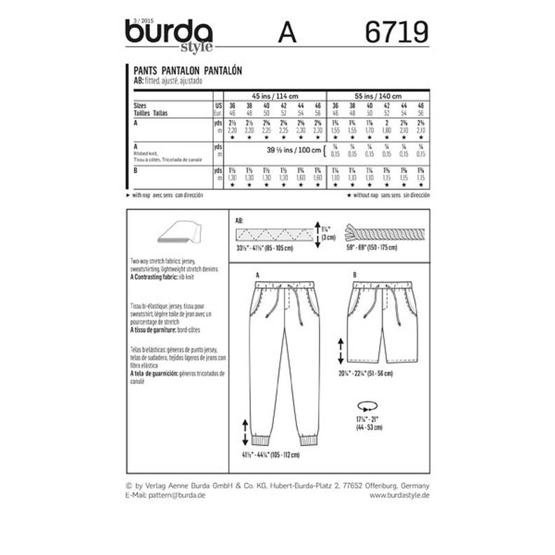 Bukser, Burda 6719,  image number 6