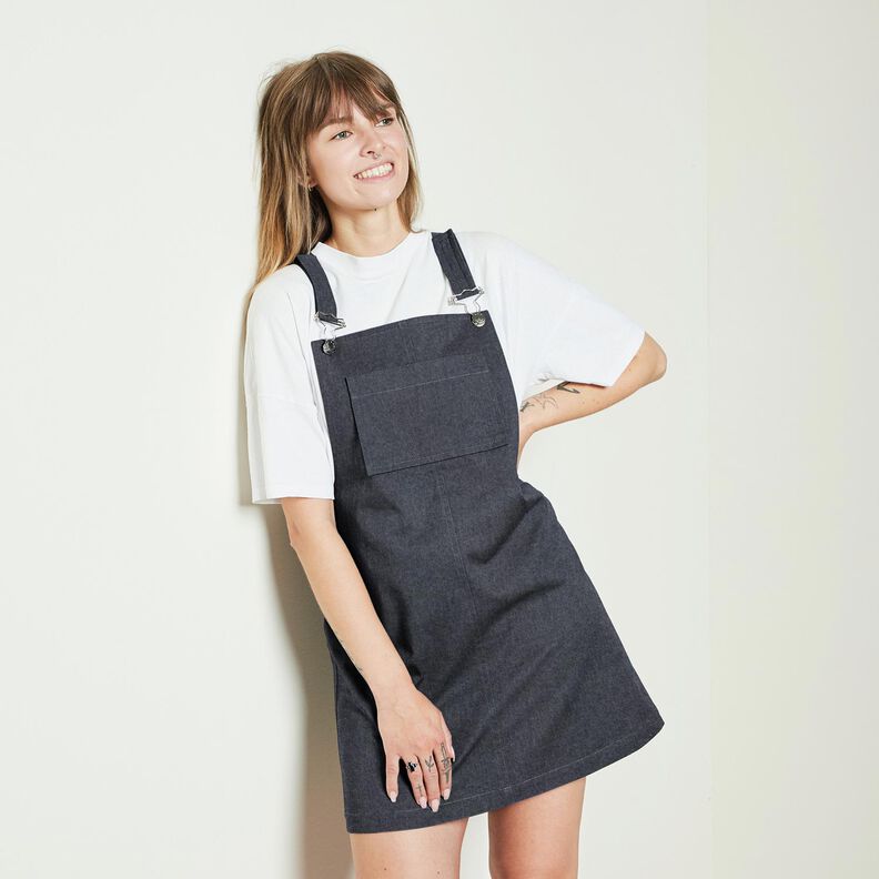 Stretch-denim bomuldsblanding medium – sort-blå,  image number 6