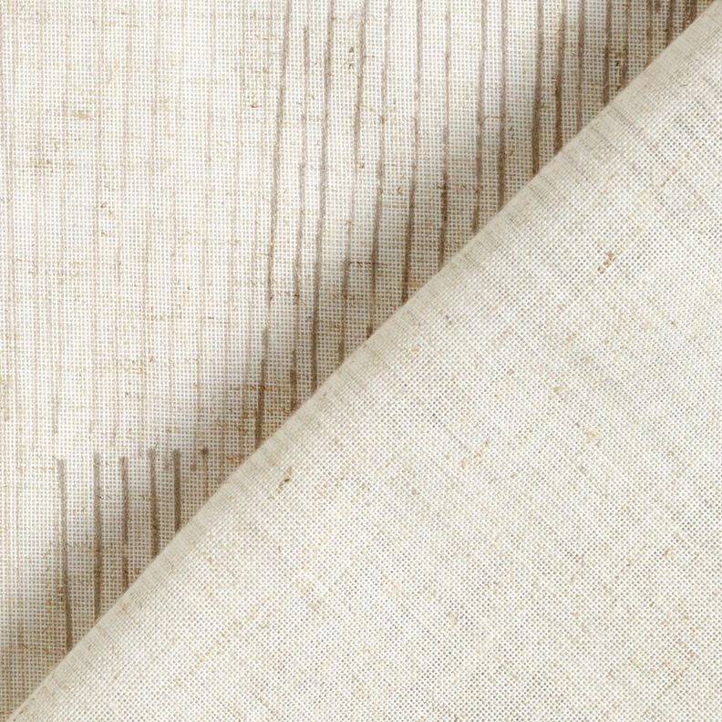 Gardinstof h&oslash;r-miks uregelm&aelig;ssige striber  &ndash; m&oslash;rkebeige/natur,  image number 4