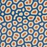 Dekorationsstof Halvpanama abstrakt leopardmønster – blå/cashew,  thumbnail number 1