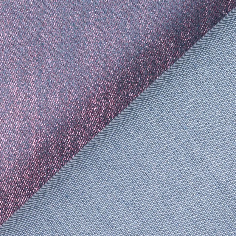 Denim stretch metallic – blågrå/intens pink,  image number 4