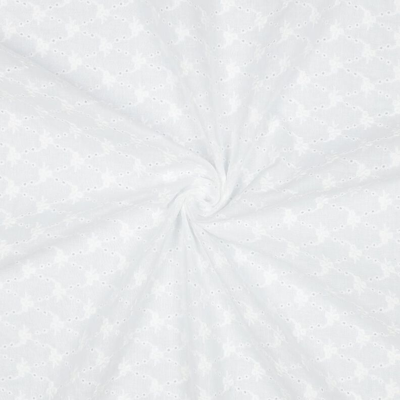 Bomuldsstof Hulbroderi Blomsterromber| Poppy Fabrics &ndash; hvid,  image number 3