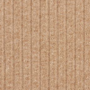 Strikstof Ajour med elegante glimmerstriber – lysebrun | Reststykke 50cm, 