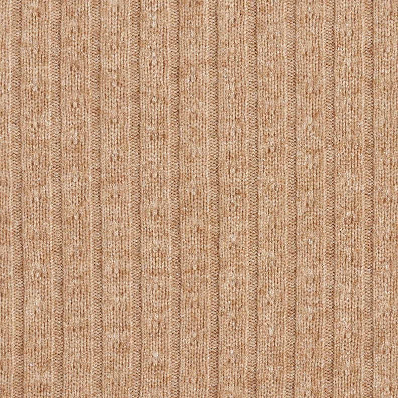 Strikstof Ajour med elegante glimmerstriber – lysebrun,  image number 1