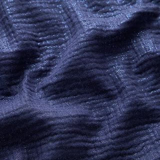 Musselin/Dobbelt-Crincle stof fine glimmerprikker| by Poppy – marineblå, 