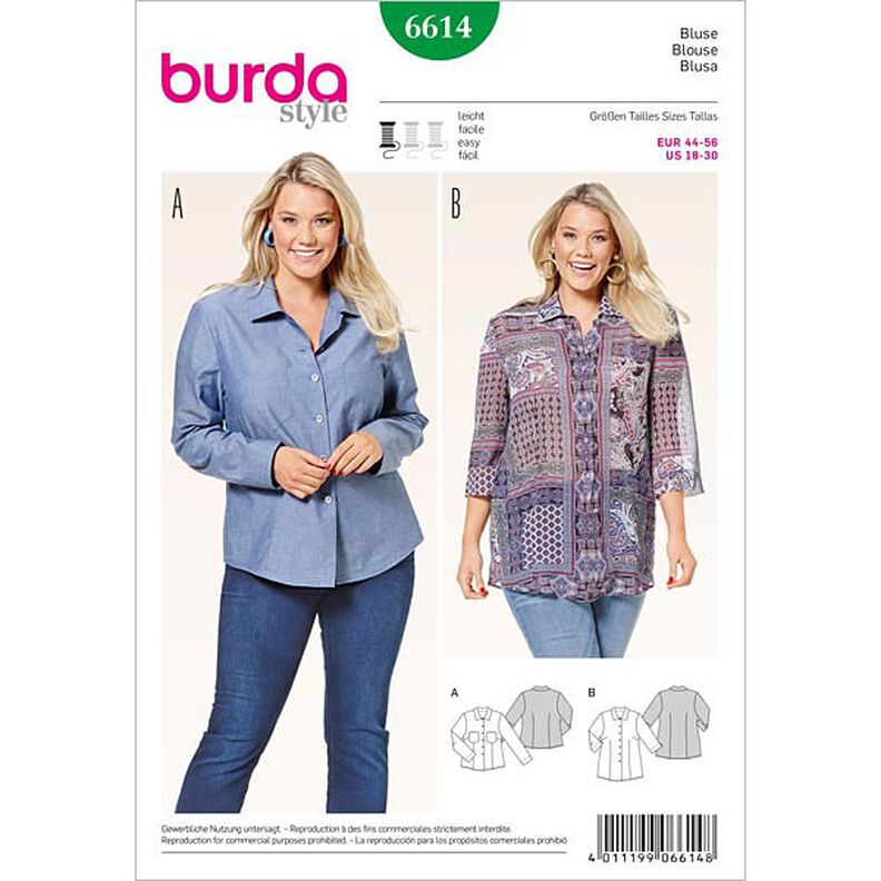 Bluse, Burda 6614,  image number 1