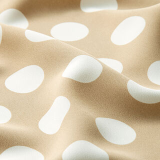 Crepe stof polkaprikker [2,5 cm] – beige, 