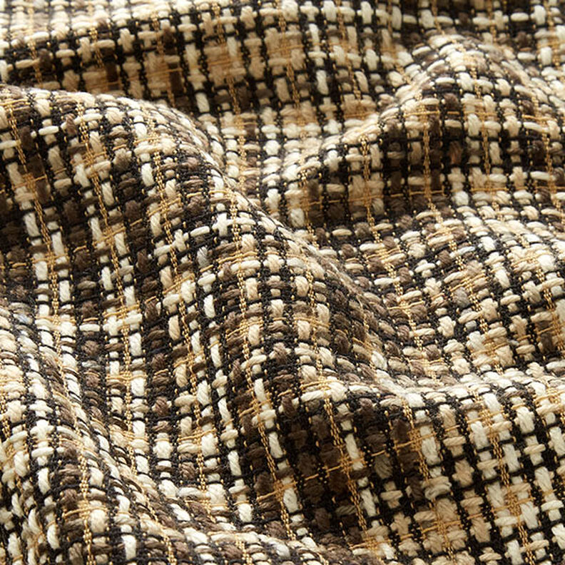 Frakkestof uldblanding ternet – beige/sort,  image number 2