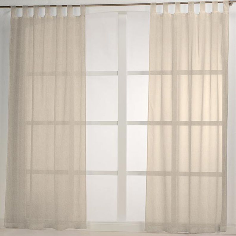 Dekorationsstof Voile Lurex – natur/sølv,  image number 6