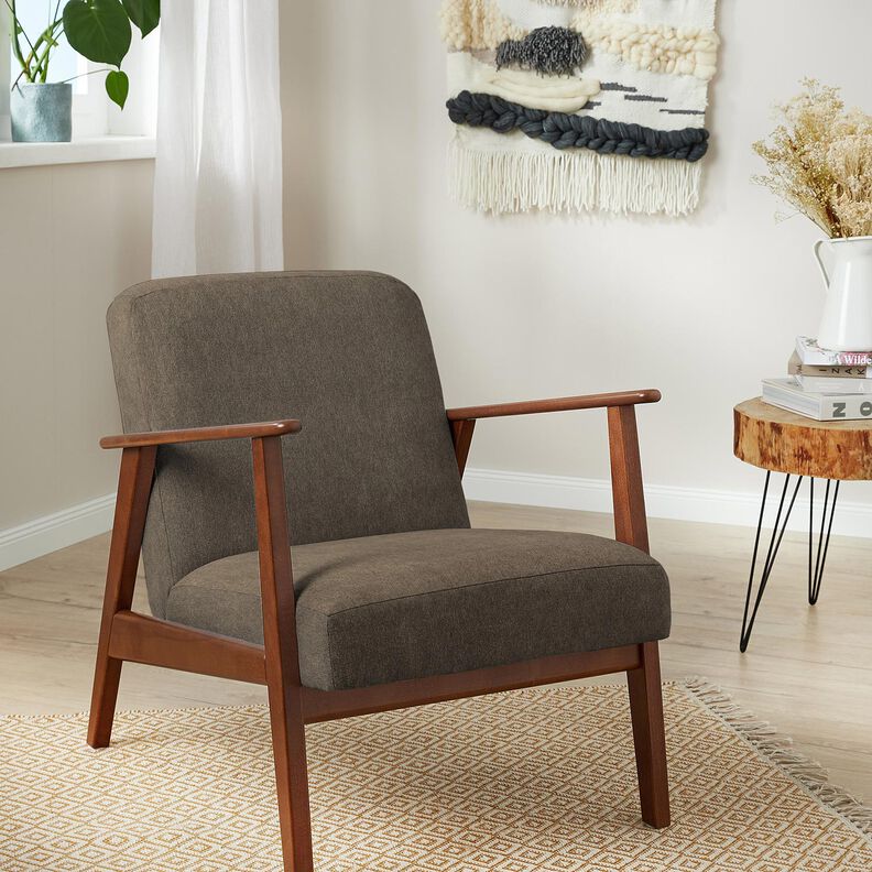 Polsterstof fl&oslash;jlslook &ndash; m&oslash;rk taupe,  image number 5