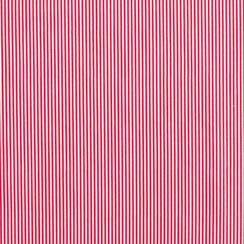 Bomuldspoplin Mini striber – rød/hvid,  image number 1