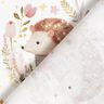 Bomuldspoplin Hare og pindsvin i en blomsterrank Digitaltryk – elfenben,  thumbnail number 4