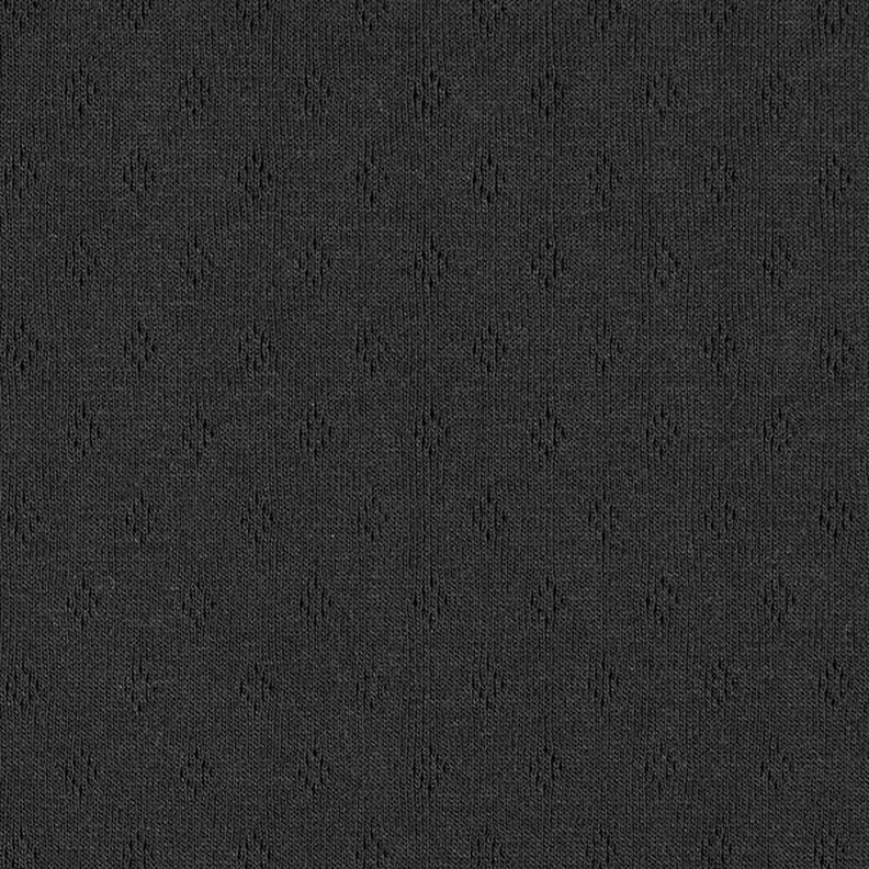 Finstrikjersey med hulmønster – sort,  image number 1