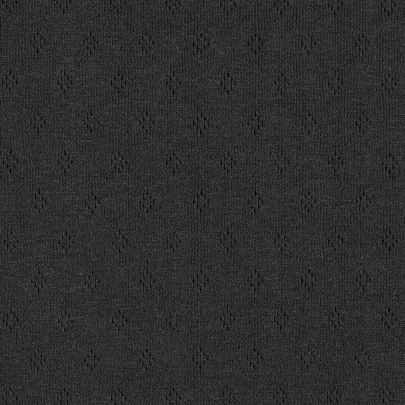 Finstrikjersey med hulmønster – sort,  image number 1