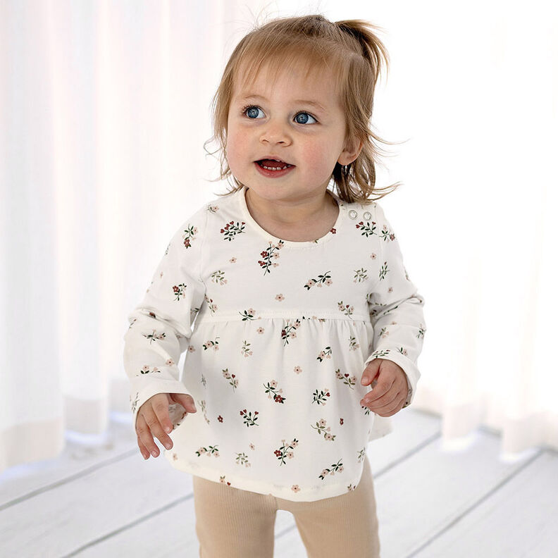 Bomuldsjersey roser og små hjerter – uldhvid,  image number 8