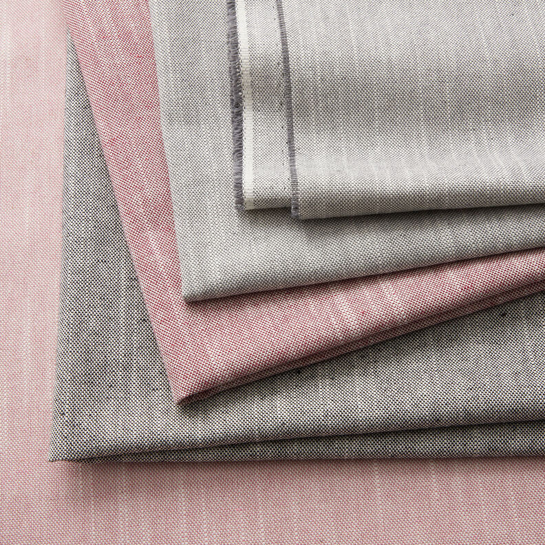 Dekorationsstof Halvpanama let struktur – rosa/lysebeige,  image number 5