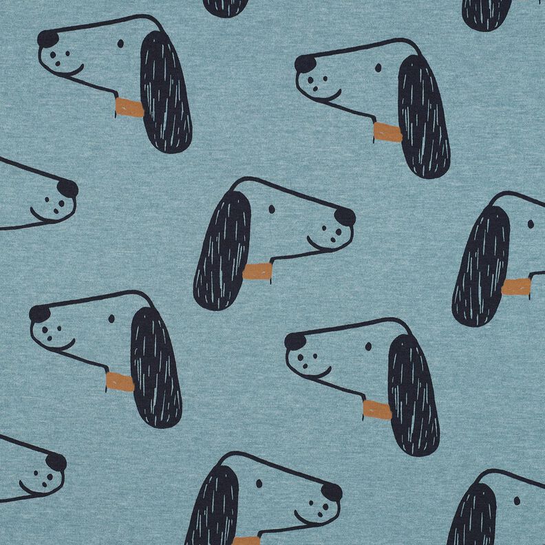 Bomuldsjersey hunde | Poppy Fabrics – dueblå/sort,  image number 1