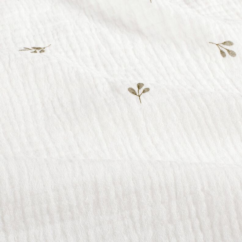 Musselin/Dobbelt-Crincle stof lille gren – uldhvid/reed,  image number 2