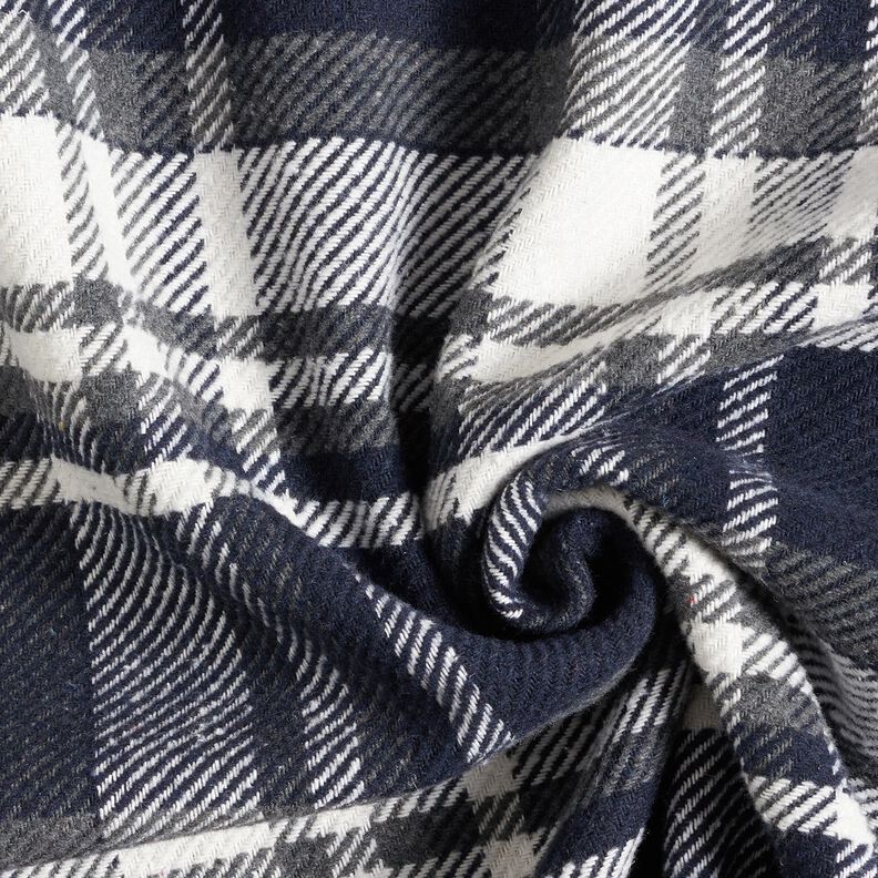 frakkestof med pelsbagside ternet – natblå/skiffergrå,  image number 3