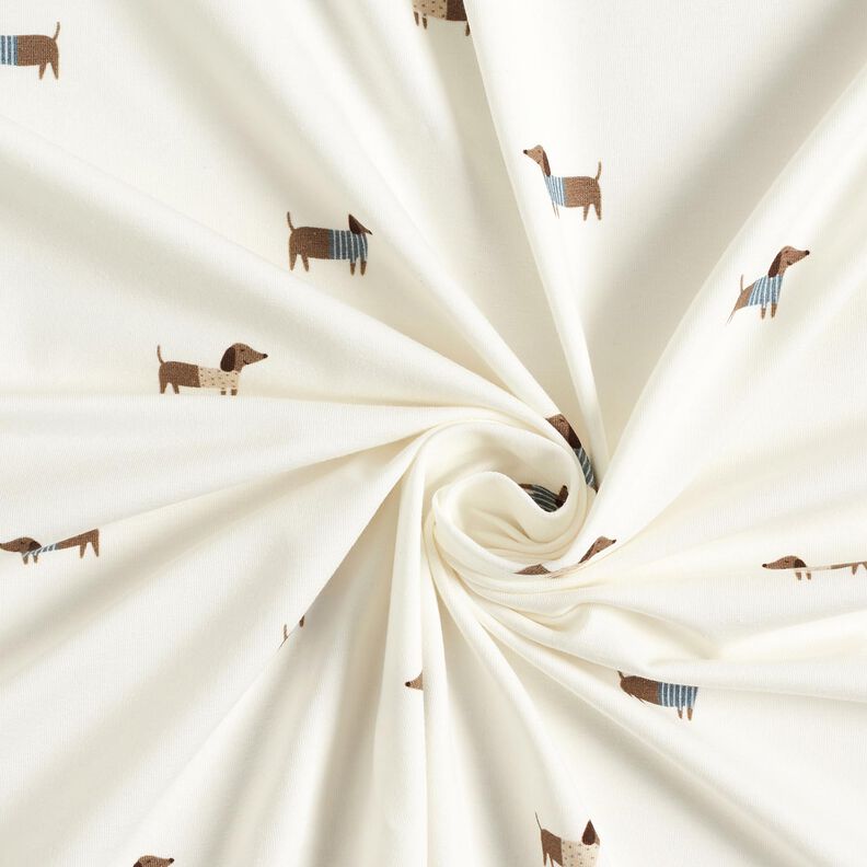 Bomuldsjersey glade gravhunde – elfenben,  image number 3