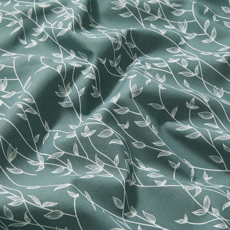 Bomuldspoplin bladranker – blågran,  image number 2