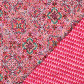 Quiltstof Doubleface romber | Poppy Fabrics – intens pink/mørkegrøn, 