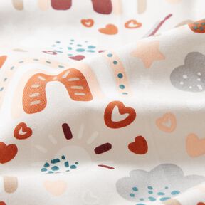 Poplin regnbue – lysebeige, 